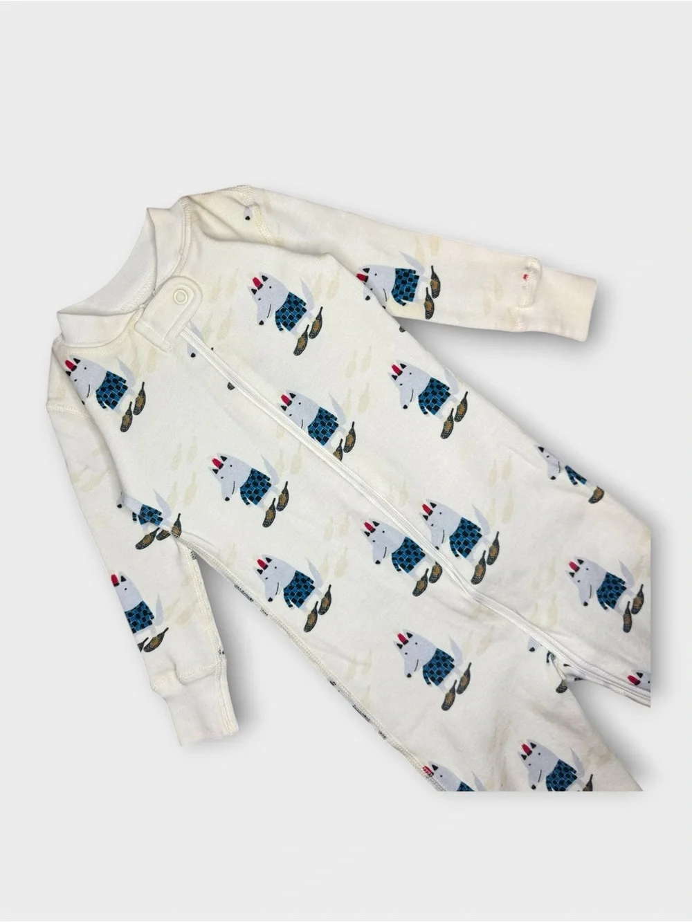 Hanna Andersson Hey Wolfie Winter Pattern Organic Sleeper